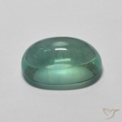 Fluorite Gemstone in 12.3 x 8.4 mm Size for Sale, Fluorite Stone in Bluish Green Color