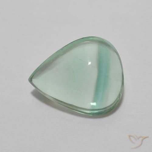 2.42 ct Blue Green Fluorite, 9.2 x 7.6 mm Pear Cut From India, Photo A