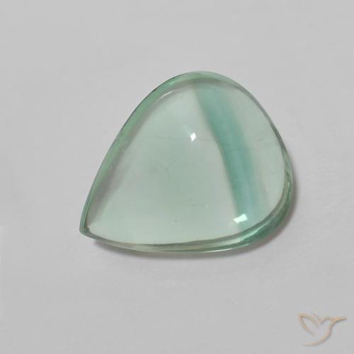 2.42 ct Turquoise Fluorite Stone, Natural Fluorite in Pear Cabochon Shape for Sale