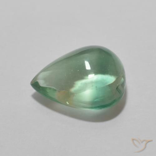 Fluorite Gemstone in 9.2 x 7.6 mm Size for Sale, Fluorite Stone in Blue Green Color