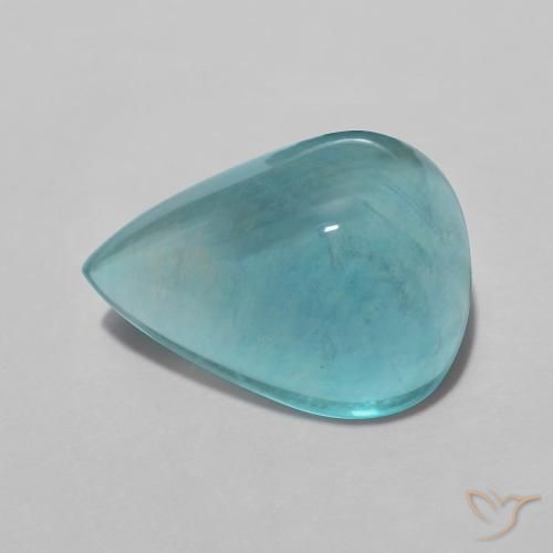 4.61 ct Blue Green Fluorite, 11.6 x 8.6 mm Pear Cut From India, Photo A