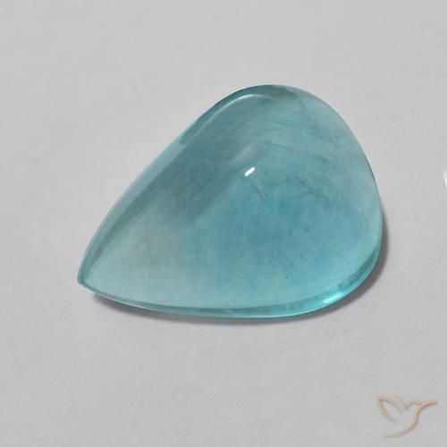 4.61 ct Turquoise Fluorite Stone, Natural Fluorite in Pear Cabochon Shape for Sale