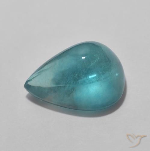 Fluorite Gemstone in 11.6 x 8.6 mm Size for Sale, Fluorite Stone in Intense Blue Green Color