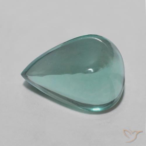 5.39 ct Blue Green Fluorite, 11.6 x 8.8 mm Pear Cut From India, Photo A