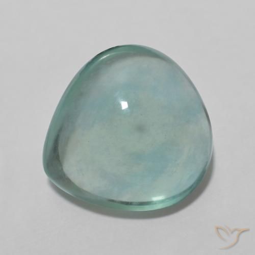4.84 ct Turquoise Fluorite Stone, Natural Fluorite in Pear Cabochon Shape for Sale