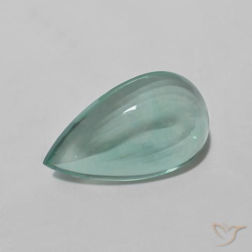 4.78 ct Turquoise Fluorite Stone, Natural Fluorite in Pear Cabochon Shape for Sale