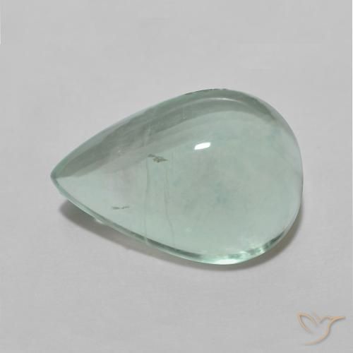 来自印度 4,2 克拉梨形薄荷绿萤石,尺寸 11,5 x 8,1 mm 毫米,天然宝石,透明 净度,1 梨形凸面型萤石,莫氏硬度为 4, Photo A