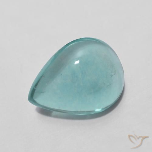 3.49 ct Turquoise Fluorite Stone, Natural Fluorite in Pear Cabochon Shape for Sale