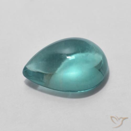 Fluorite Gemstone in 11 x 8.4 mm Size for Sale, Fluorite Stone in Light Blue Green Color