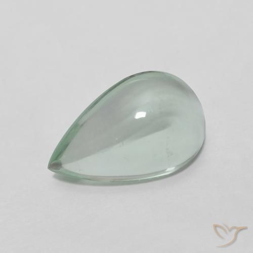 3.50 ct Green Fluorite Stone, Natural Fluorite in Pear Cabochon Shape for Sale