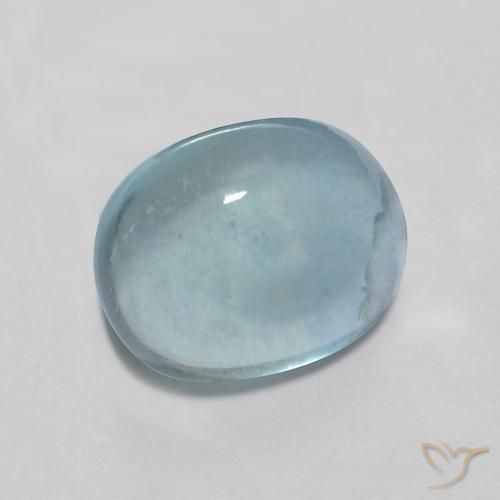 3.06 ct Turquoise Fluorite Stone, Natural Fluorite in Oval Cabochon Shape for Sale