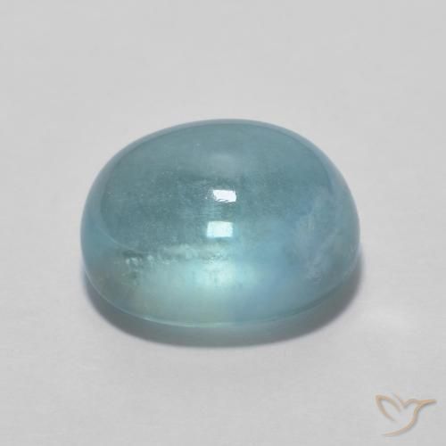 Fluorite Gemstone in 9 x 7 mm (calibrated) Size for Sale, Fluorite Stone in Light Teal Color