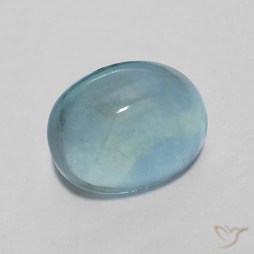 3.29 ct Turquoise Fluorite Stone, Natural Fluorite in Oval Cabochon Shape for Sale