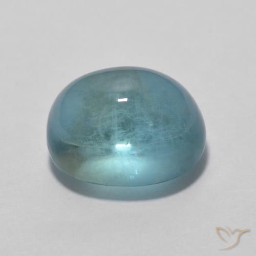 Fluorite Gemstone in 9 x 7 mm (calibrated) Size for Sale, Fluorite Stone in Light Blue Green Color