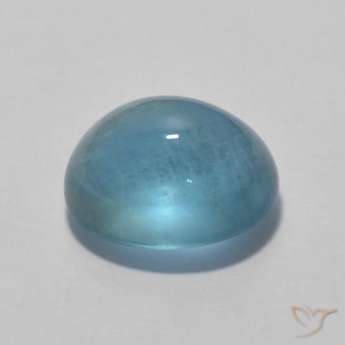 Fluorite Gemstone in 9.1 x 7.4 mm Size for Sale, Fluorite Stone in Light Blue Green Color