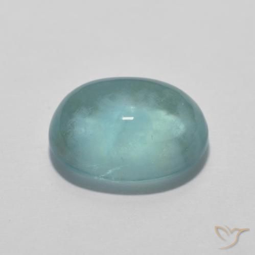 Fluorite Gemstone in 11.6 x 9.1 mm Size for Sale, Fluorite Stone in Light Bluish Turquoise Color