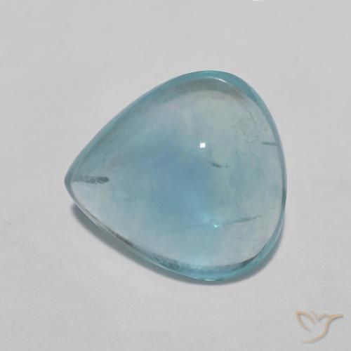 3.85 ct Blue Green Fluorite, 9.9 x 9.4 mm Pear Cut From India, Photo A