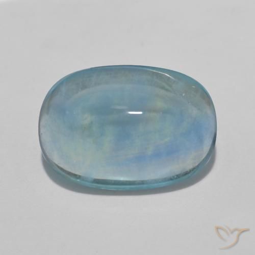 5.18 ct Blue Green Fluorite, 12.8 x 8.9 mm Oval Cut From India, Photo A