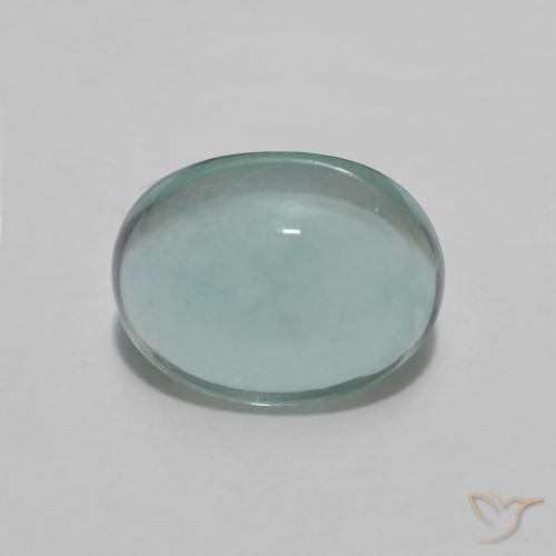 3.64 ct Blue Green Fluorite, 9.8 x 7.5 mm Oval Cut From India, Photo A