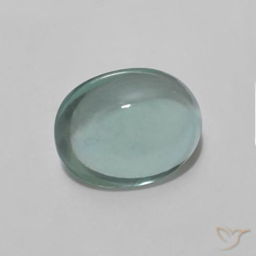3.64 ct Turquoise Fluorite Stone, Natural Fluorite in Oval Cabochon Shape for Sale