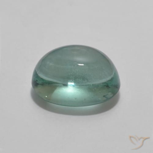 Fluorite Gemstone in 9.8 x 7.5 mm Size for Sale, Fluorite Stone in Very Light Blue Green Color