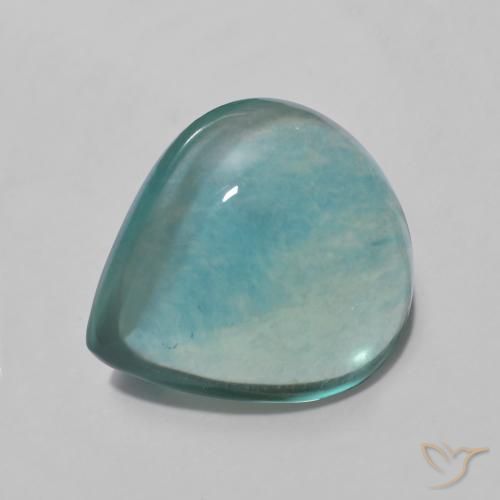 7.89 ct Turquoise Fluorite Stone, Natural Fluorite in Pear Cabochon Shape for Sale