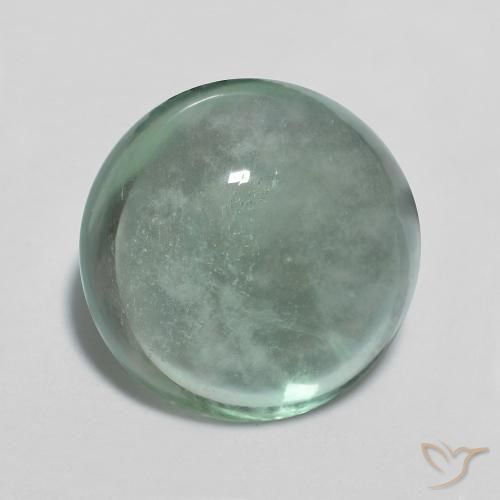 6.16 ct Turquoise Fluorite Stone, Natural Fluorite in Round Cabochon Shape for Sale