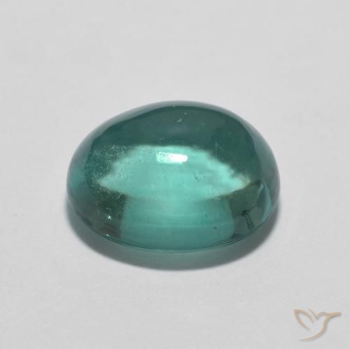 Fluorite Gemstone in 9.1 x 7.5 mm Size for Sale, Fluorite Stone in Greenish Blue Color