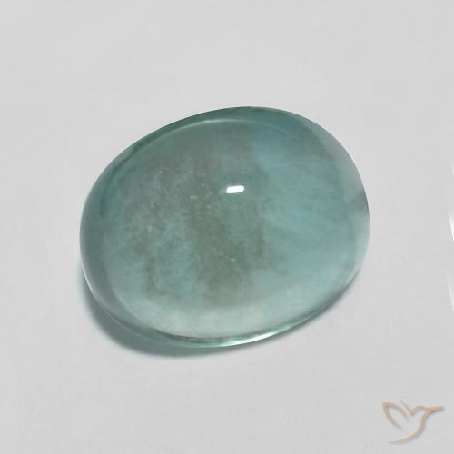 4.16 ct Turquoise Fluorite Stone, Natural Fluorite in Oval Cabochon Shape for Sale