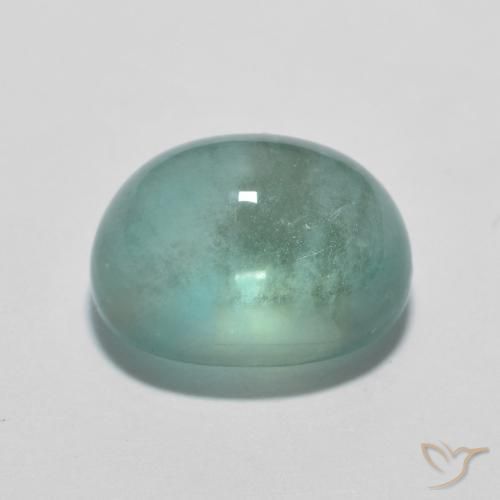 Fluorite Gemstone in 10 x 8 mm (calibrated) Size for Sale, Fluorite Stone in Very Light Blue Green Color
