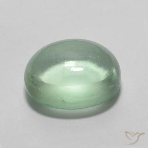 Fluorite Gemstone in 9.3 x 8.1 mm Size for Sale, Fluorite Stone in Mint Green Color