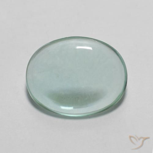 2.26 ct Blue Green Fluorite, 9.4 x 7.4 mm Oval Cut From India, Photo A