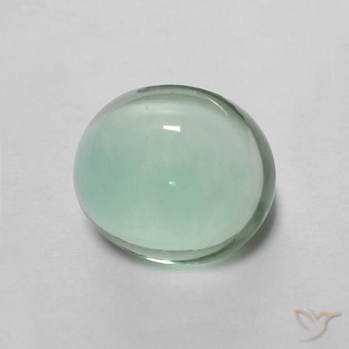 2.96 ct Turquoise Fluorite Stone, Natural Fluorite in Oval Cabochon Shape for Sale