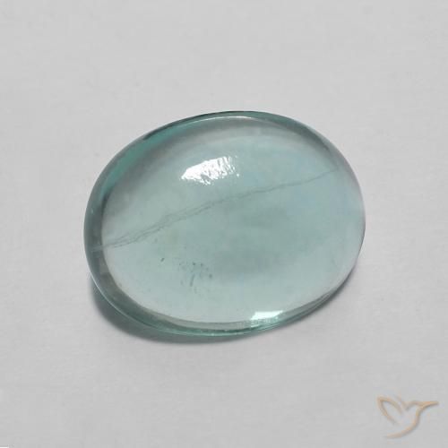 2.24 ct Turquoise Fluorite Stone, Natural Fluorite in Oval Cabochon Shape for Sale