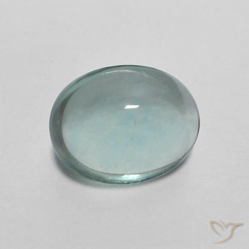 2.29 ct Turquoise Fluorite Stone, Natural Fluorite in Oval Cabochon Shape for Sale