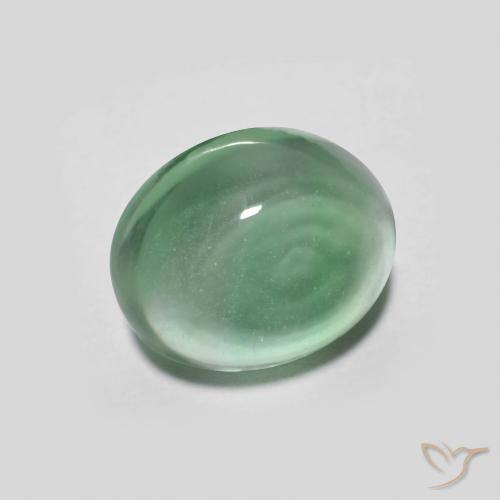 3.67 ct Turquoise Fluorite Stone, Natural Fluorite in Oval Cabochon Shape for Sale