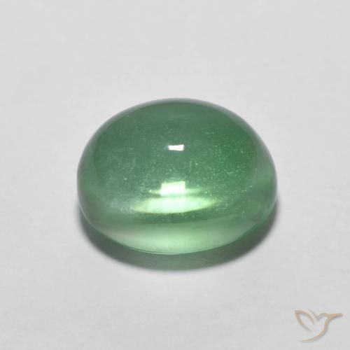 Fluorite Gemstone in 9.4 x 7.6 mm Size for Sale, Fluorite Stone in Light Blue Green Color