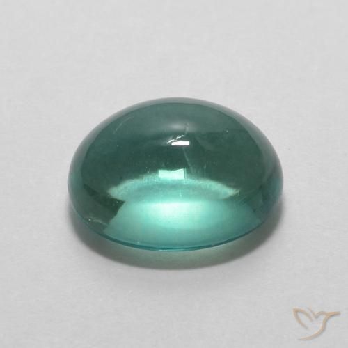 Fluorite Gemstone in 9.5 x 7.4 mm Size for Sale, Fluorite Stone in Light Blue Green Color