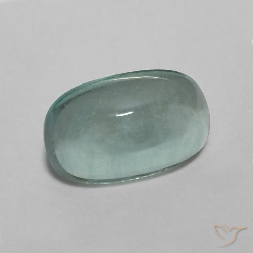 3.12 ct Turquoise Fluorite Stone, Natural Fluorite in Oval Cabochon Shape for Sale