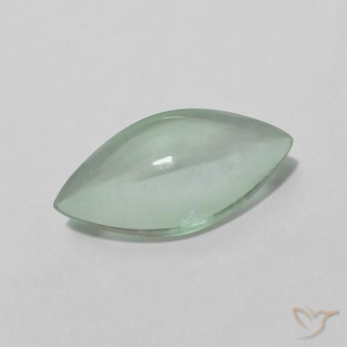 3.28 ct Green Fluorite Stone, Natural Fluorite in Marquise Cabochon Shape for Sale