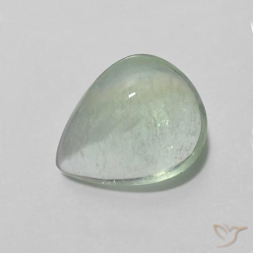 3.00 ct Green Fluorite Stone, Natural Fluorite in Pear Cabochon Shape for Sale
