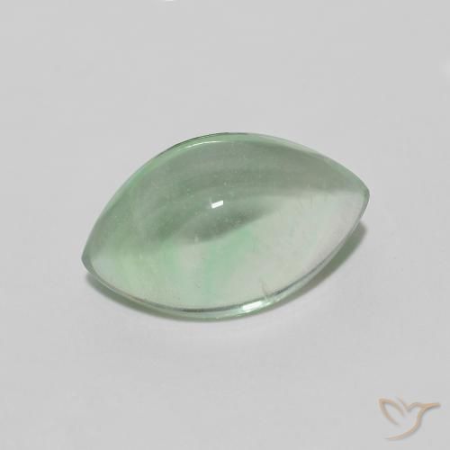 4.01 ct Green Fluorite Stone, Natural Fluorite in Marquise Cabochon Shape for Sale