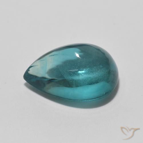 Fluorite Gemstone in 10.5 x 7.6 mm Size for Sale, Fluorite Stone in Medium Dark Blue-Green Color