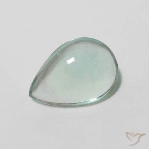2.40 ct Green Fluorite Stone, Natural Fluorite in Pear Cabochon Shape for Sale