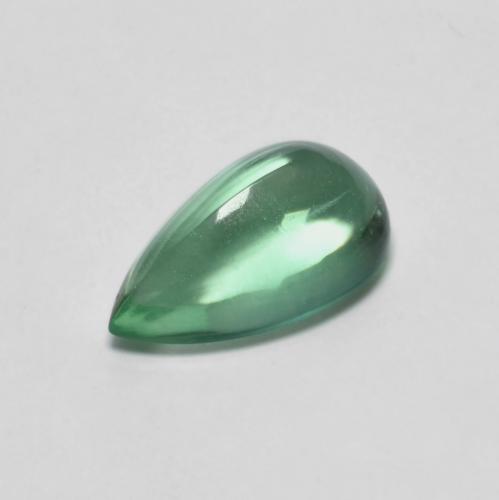10,7 x 6,4mm Fluorite verde Cabochon pera dall'India, peso di 2,41 ct, pietra preziosa naturale non trattati in purezza Transparent, Fluorite 1pz - il colore è Verde chiaro e freddo, durezza Mohs di 4, Photo A