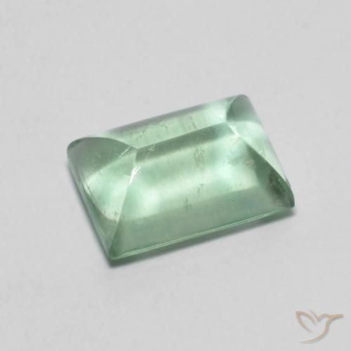Fluorita Verde claro Corte Baguette de 2.06 ct de India, dimensión 8,3 x 6mm, piedra preciosa natural No tratado, claridad Transparente, Fluorita Cabujón Baguette Sugarloaf de 1 pieza, dureza de Mohs de 4 , Photo A