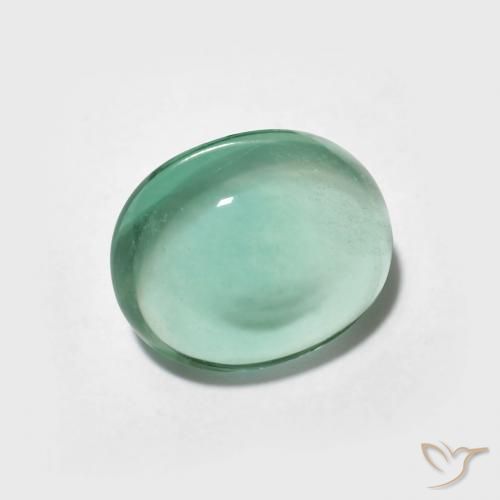 2.60 ct Turquoise Fluorite Stone, Natural Fluorite in Oval Cabochon Shape for Sale