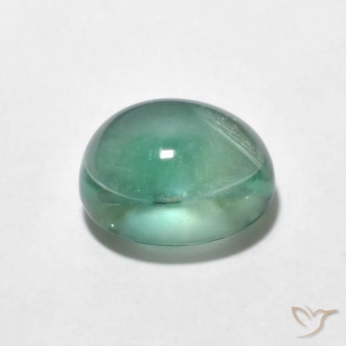 Fluorite Gemstone in 8.5 x 6.9 mm Size for Sale, Fluorite Stone in Light Blue Green Color
