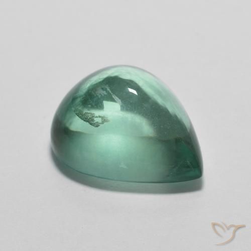 4.81 ct Turquoise Fluorite Stone, Natural Fluorite in Pear Cabochon Shape for Sale