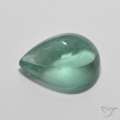 Fluorite Gemstone in 11.8 x 9.3 mm Size for Sale, Fluorite Stone in Blue Green Color